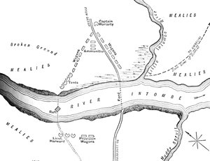 Plano del desastre en el río Intombe, 12 de marzo de 1879, c1880