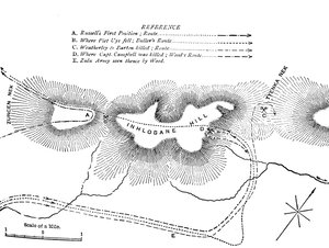 Plano de la lucha en la montaña Inhlobane, 28 de marzo de 1979, c. 1880