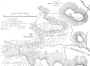 Plano del terreno donde fue capturado Cetewayo, c1880 de Unbekannt