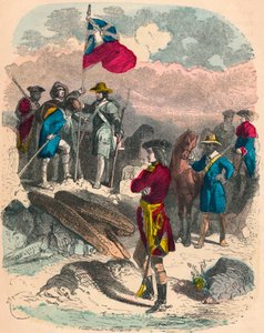 Plantación de la bandera real en las ruinas del Fuerte Du Quesne, 1758 de Unbekannt