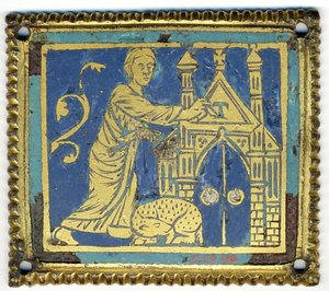 Placa con la marca de la puerta con la letra Tau, alemana, ca. 1200 de Unbekannt