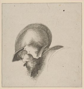 Placa 10: cabeza de un soldado, de I principii del disegno, después de 1641