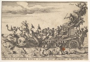 Placa 16: Barco de músicos con el dios del mar Glauco y tritones de Unbekannt