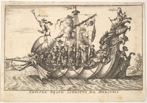 Placa 2: El Argonauta Anfión conducido por Mercurio, 1664 de Unbekannt