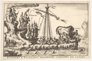 Placa 8: Polifemo y Palemonius conducidos por Ceres, 1664 de Unbekannt