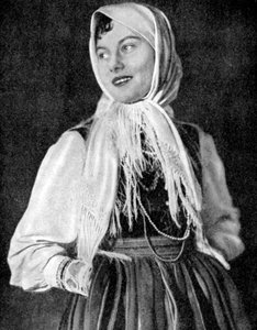 Mujer polaca con vestido tradicional, 1936 de Unbekannt
