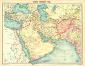 Mapa político del suroeste de Asia
