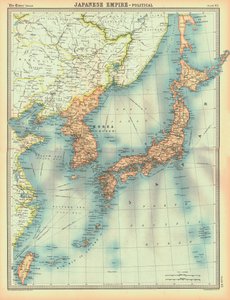 Mapa político del Imperio Japonés, principios del siglo XX