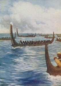 Canoas de guerra polinesias, 1924 de Unbekannt