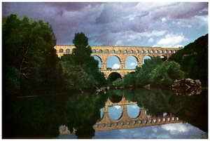 Pont du Gard, acueducto romano, Nimes, Francia de Unbekannt