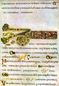 Parte del argumento al Evangelio de San Juan, 800 d.C., siglo XX de Unbekannt