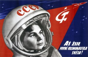 Retrato de la cosmonauta rusa Valentina Vladimirovna Terechkova (nacida en 1937), primera mujer en el espacio el 16 de junio de 1963 de Unbekannt