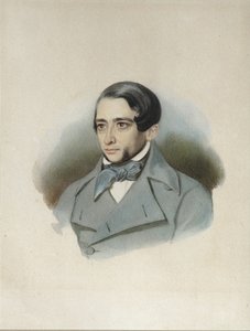 Retrato de Andrey Alexandrovich Krayevsky 1810-1889, principios de 1840