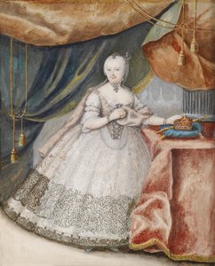 Retrato de la emperatriz María Teresa de Austria 1717-1780 en vestido largo de encaje, c. 1740 de Unbekannt