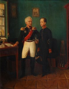 Retrato del General Fyodor Grigoryevich Friedrich August Goldgeuer 1771-1848 con su hijo Mikhail