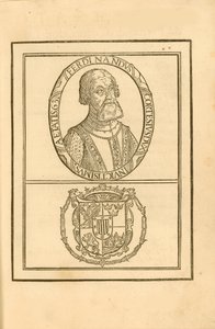Retrato de Hernán Cortés 1485-1547 con su escudo de armas, 1588 de Unbekannt