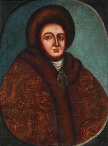 Retrato de la Zarina Evdokiya Feodorovna Lopukhina 1669-1731, esposa del zar Pedro I de Rusia de Unbekannt