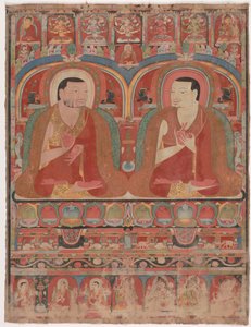 Retrato de dos lamas, c. 1300