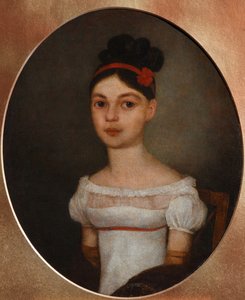 Retrato de Yelizaveta Fyodorovna Ozerova, nacida Zagryazyskaya 1800-1885, c. 1815 de Unbekannt