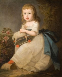 Retrato de un Niño con un Juguete de Oveja, 1850 de Unbekannt
