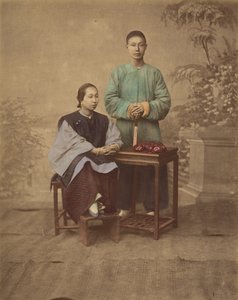 Retrato de una pareja china, 1870s de Unbekannt