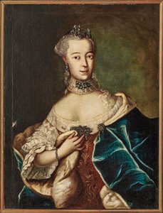 Retrato de Friederike Caroline von Sachsen-Coburg-Saalfeld, Margravina de..., siglo XVIII de Unbekannt
