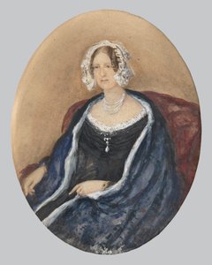 Retrato de una dama con gorro blanco y capa