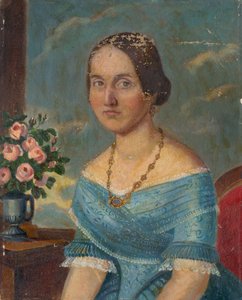 Retrato de una dama con collar de Unbekannt