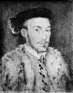 Retrato de un hombre con un abrigo de piel blanca