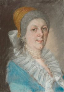 Retrato de una mujer con collar de perlas