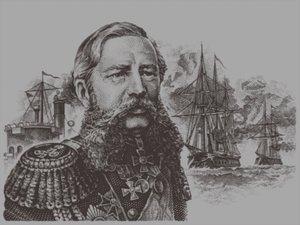 Retrato del almirante Grigory Ivanovich Butakov 1820-1882, siglo XX