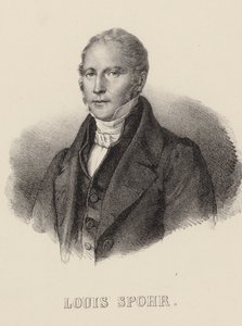 Retrato del violinista y compositor Louis Spohr 1784-1859, c. 1840 de Unbekannt