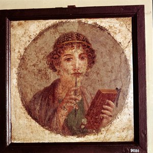 Retrato de Safo, Pompeya, Italia