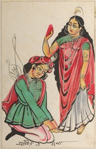 Pravira arrodillado a los pies de Jana, 1800s de Unbekannt