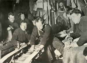 Preparando un trineo durante el invierno, 1908-1909 de Unbekannt