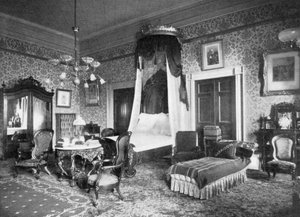 Dormitorio del Presidente Harrison en la Casa Blanca, Washington DC, EE.UU., 1908