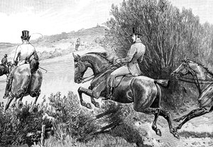 El príncipe Alberto cazando cerca del castillo de Belvoir, Leicestershire de Unbekannt