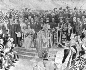 La Princesa Alexandra recibiendo el Grado de Doctor en Música...1896, 1901 de Unbekannt