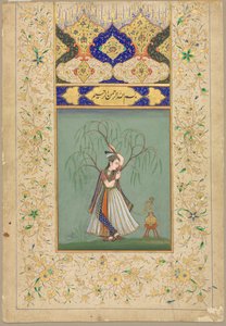 Princesa fumando una hookah como Salabhanjika, 1700s de Unbekannt