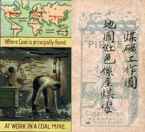 Áreas principales para la minería del carbón, de la serie de tarjetas de cigarrillos 
