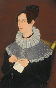 Probablemente Sarah Cook Arnold tejiendo, c. 1830 de Unbekannt