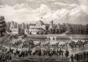 Procesión del Zar Nicolás I en la Catedral de la Dormición desde el Palacio Petrovsky durante su coronación en 1825, 1826 de Unbekannt