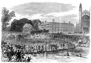 Procesión de barcos en Cambridge, 1870 de Unbekannt