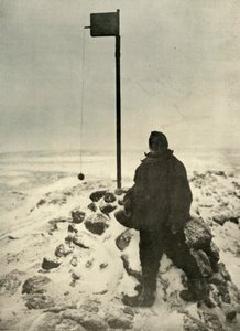 Profesor David Junto al Anemómetro de Mawson, c1908, 1909 de Unbekannt