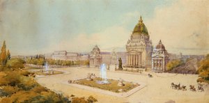 Proyecto para el gran centro de exposiciones, París, 1893 de Unbekannt