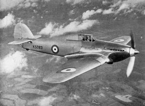 Prototipo del Hawker Hurricane siendo probado por el Teniente de Vuelo PWS Bulman, c1935-1941 de Unbekannt