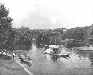 Jardín público y lago, Boston, EE.UU., c. 1900 de Unbekannt