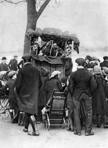 Espectáculo de Punch y Judy en Putney, Londres, 1926-1927