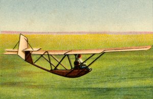 Alumno en planeador de entrenamiento Zögling en la escuela de vuelo de la Sociedad Rhön-Rossitten, Alemania, 1932 de Unbekannt