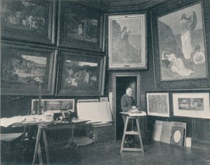 Puvis De Chavannes en su estudio, c1897 de Unbekannt